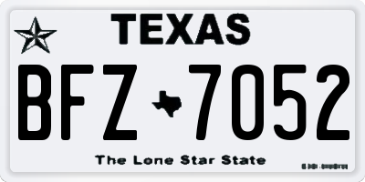 TX license plate BFZ7052