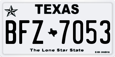 TX license plate BFZ7053