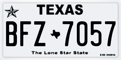 TX license plate BFZ7057