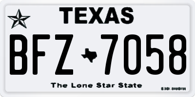 TX license plate BFZ7058