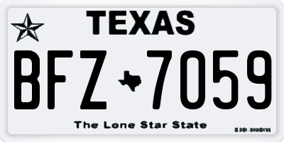 TX license plate BFZ7059