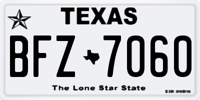 TX license plate BFZ7060