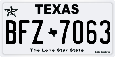 TX license plate BFZ7063