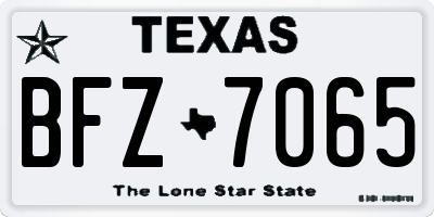 TX license plate BFZ7065