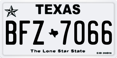 TX license plate BFZ7066