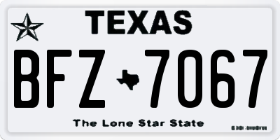 TX license plate BFZ7067