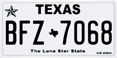 TX license plate BFZ7068