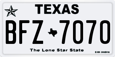 TX license plate BFZ7070
