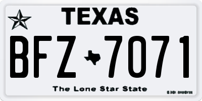 TX license plate BFZ7071