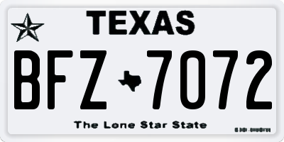TX license plate BFZ7072