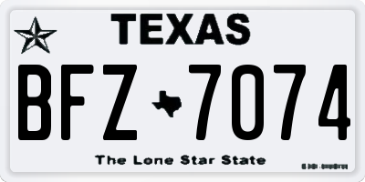 TX license plate BFZ7074