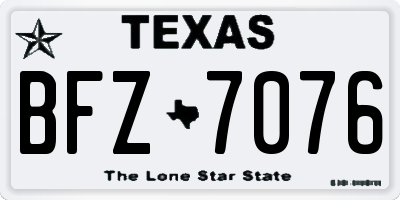 TX license plate BFZ7076