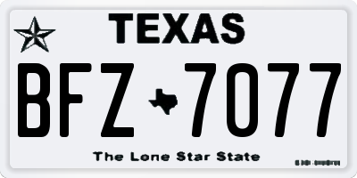 TX license plate BFZ7077