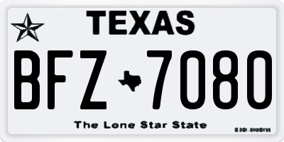 TX license plate BFZ7080