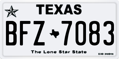 TX license plate BFZ7083
