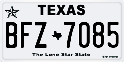 TX license plate BFZ7085