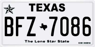 TX license plate BFZ7086