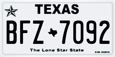 TX license plate BFZ7092