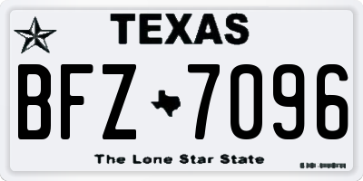 TX license plate BFZ7096