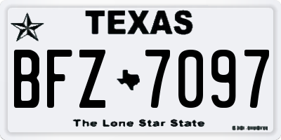 TX license plate BFZ7097