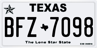 TX license plate BFZ7098