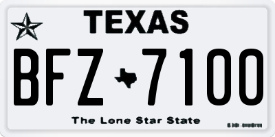 TX license plate BFZ7100