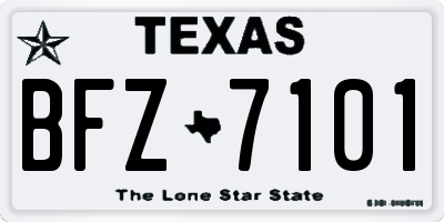TX license plate BFZ7101