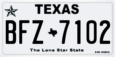 TX license plate BFZ7102