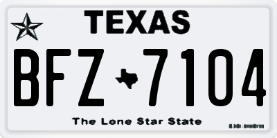 TX license plate BFZ7104
