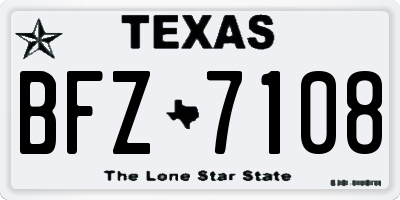TX license plate BFZ7108