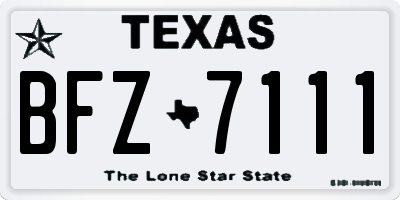 TX license plate BFZ7111