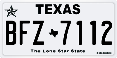 TX license plate BFZ7112