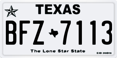 TX license plate BFZ7113