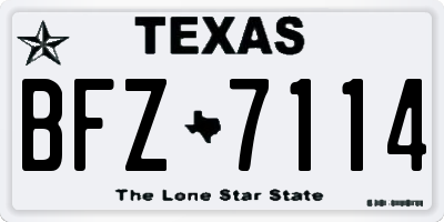 TX license plate BFZ7114