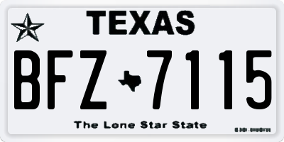 TX license plate BFZ7115