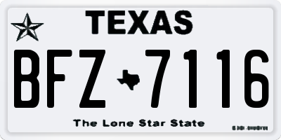TX license plate BFZ7116