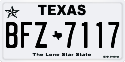 TX license plate BFZ7117