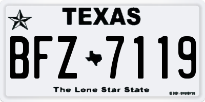 TX license plate BFZ7119