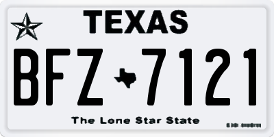 TX license plate BFZ7121