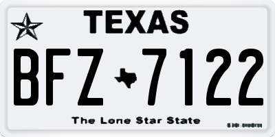 TX license plate BFZ7122