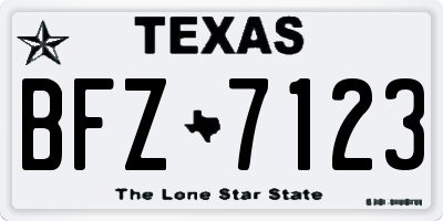 TX license plate BFZ7123