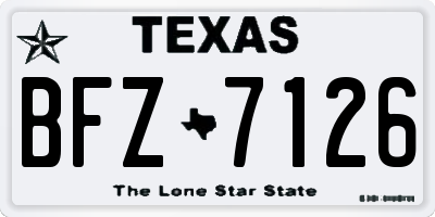 TX license plate BFZ7126