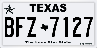 TX license plate BFZ7127