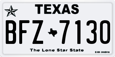 TX license plate BFZ7130