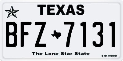 TX license plate BFZ7131