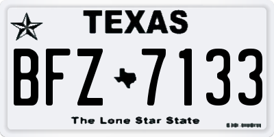 TX license plate BFZ7133