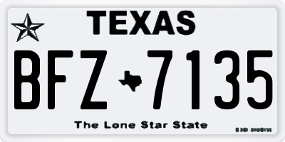 TX license plate BFZ7135