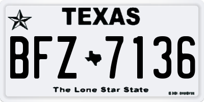 TX license plate BFZ7136
