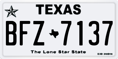 TX license plate BFZ7137