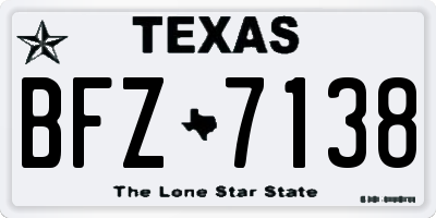 TX license plate BFZ7138